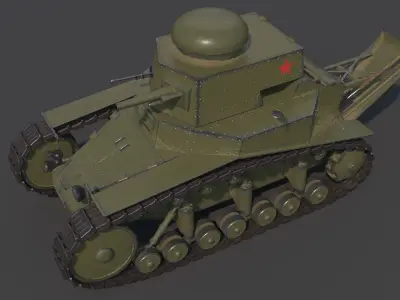 T18 aka MS1 soviet tank Low-poly 3D model