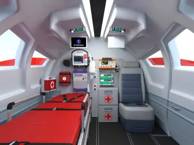 Medical Ambulance XTI Electric Aircraft eVTOL with Interior 3D model