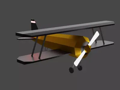 Low poly Aero plane Low-poly 3D model