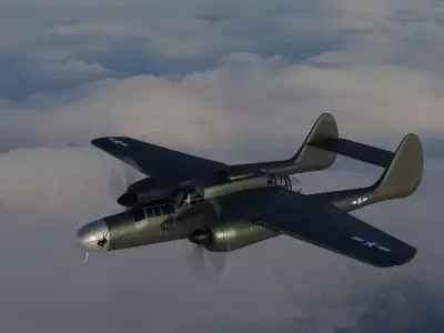 Northrop P-61 Black Widow Low-poly 3D model