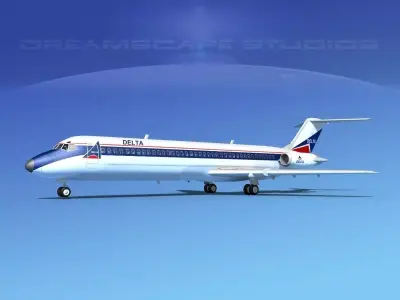 Douglas DC-9-40 Delta 3D model