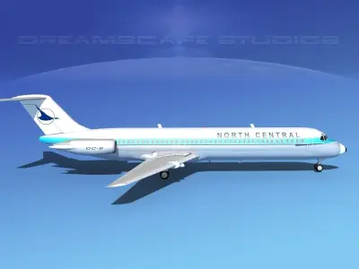 Douglas DC-9-40 north Central 3D model