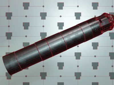 Rugged Supressor Silencer Obsidian 45 ACP Low-poly 3D model