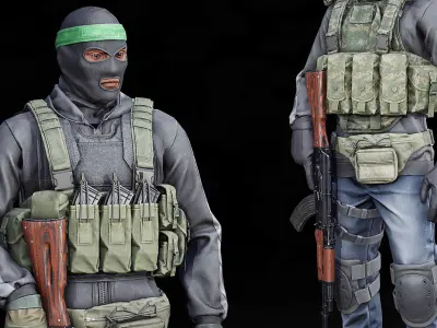 Modular Insurgents Pack V2 Low-poly 3D model