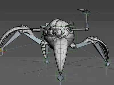 Mech-Spider-ninjia spider with eyes Low-poly 3D model