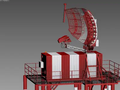 AORL-1AC Aerodrome survey primary radar Low-poly 3D model
