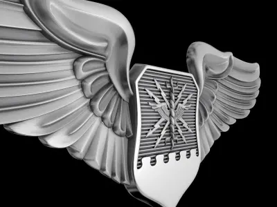 USAF Combat Systems Officer Wings Badge 3D model