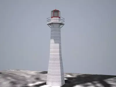 Point Cleveland Lighthouse Low poly 3D model