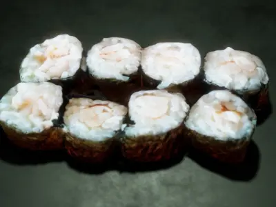 Real 3D scanned Ebi Hosomaki Sushi Roll 3D model