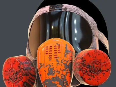 Gas mask helmet 3d model scifi Low-poly Low-poly 3D model