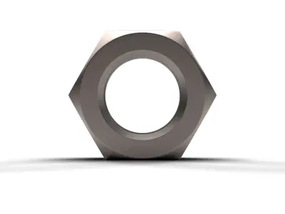 Hex Thin Nut Low-poly 3D model