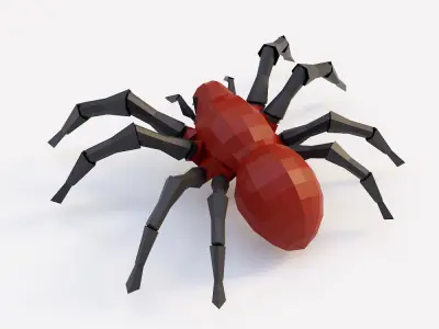 Spider 3d model origami Low-poly 3D model