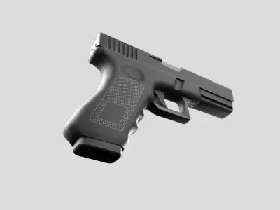 Double Pistol-gun model 3d game ready model Low-poly 3D model Low-poly 3D model