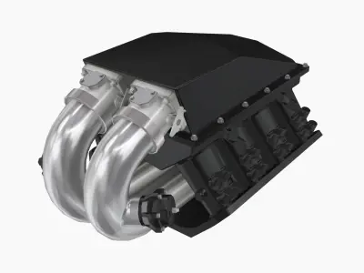 Godzilla custom intake manifold Low-poly 3D model