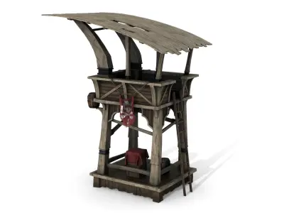 Wooden Watchtower Low-poly 3D model