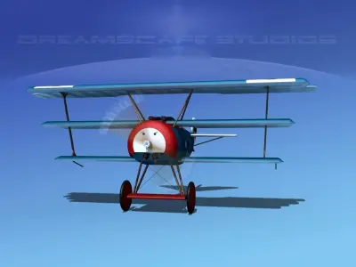 Fokker DR-1 Triplane V09 3D model