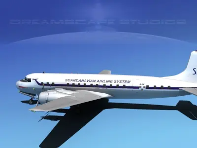 Douglas DC-7C Scandinavian 3D model
