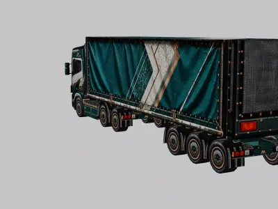 Cargo Semi Truck 3D Model 06 Low-poly 3D model