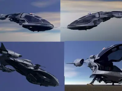 Police Patrol  V-1255 Flying Vehicle 3D model