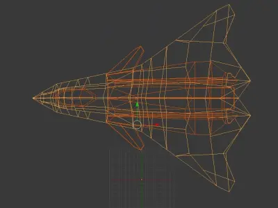 FA-XX fighter jet in flight Low-poly 3D model