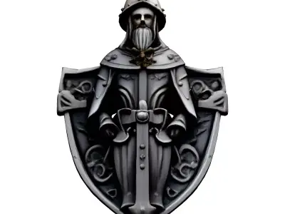 Medieval Knight Shield Wall Decor Low-poly 3D model