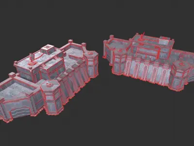 Castle Strategy Building Low-poly 3D model
