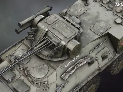 APC-3DA Ukrainian army  Low-poly 3D model