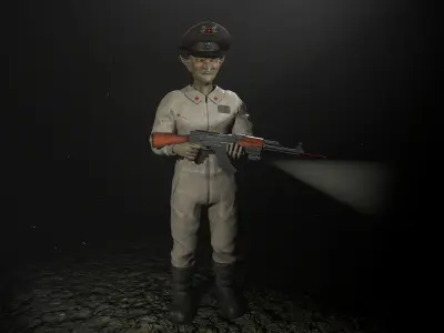 Gobline rifle Low-poly 3D model