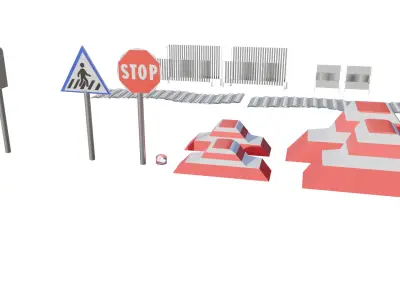 Urban Road Security Pack 3D model