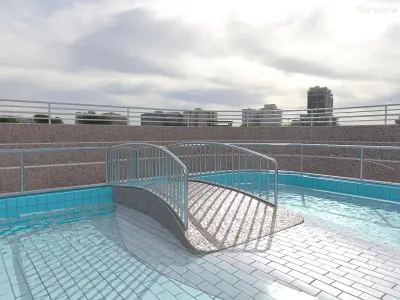 Aquatic Animal Show Arena with Tiered Seating 3D model