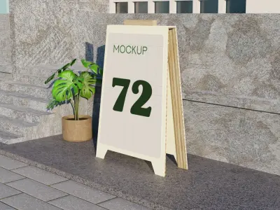 Sidewalk Folding Billboard 3D Model Low-poly 3D model