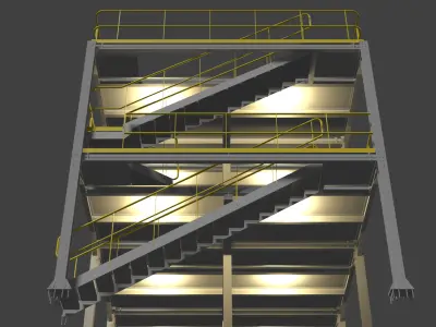 Industrial Metal Hangar 3D model 001 3D model