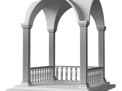 Marble Arch Pavilion With Columns And Baluster 3D model