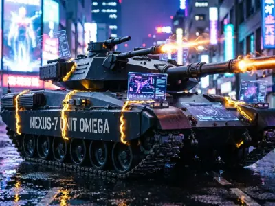 Cyberpunk Sci-Fi Battle Tank 3D model