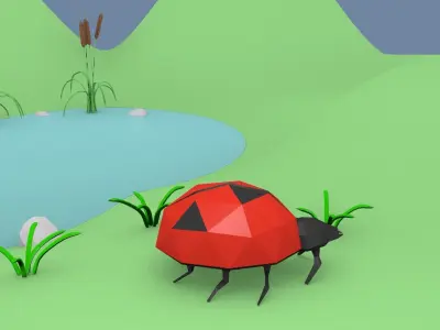 Ladybug Low-Poly beetle Free low-poly 3D model