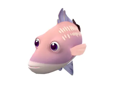 Barramundi Animated Fish  Low-poly 3D model