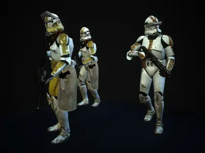 Clone trooper Phase 2 star corps Low-poly 3D model