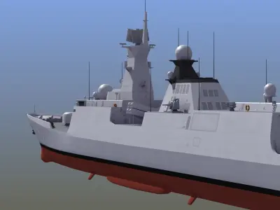 Type054A Chinese Guided Missile Frigate 3D model