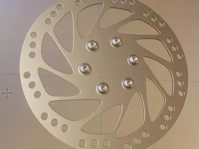 E-Scooter Disc Brake with Procedural PBR Material Setup 3D model