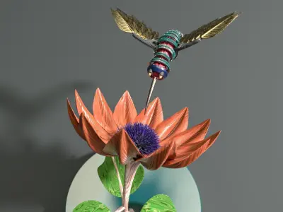 Steampunk Colibri 3D model