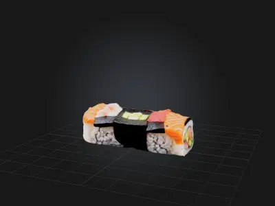 Sushi Roll Model Low-poly 3D model