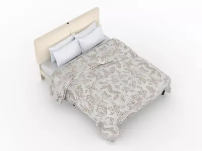 king bed Low-poly 3D model get
