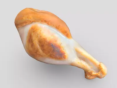 Fried Chicken Leg Low-poly 3D model