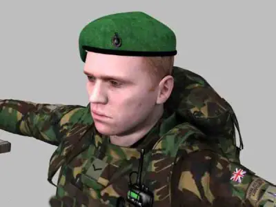 Royal Marine Woodland Rigged Soldier 3D model