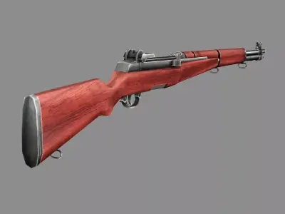 M1 Garand Rifle C127H Mauser Low-poly 3D Model Low-poly 3D model