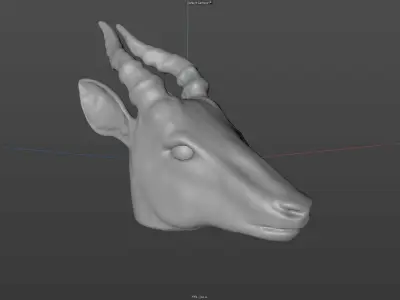 Impala Head Sculpt Free 3D model