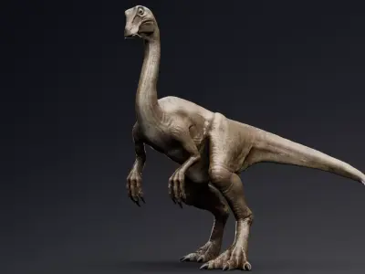 Dinosaur Gallimimus Unreal Engine Project Low-poly 3D model
