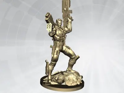 Cable Marvel Statue 3D Model Ready to Print 3D print model purchase