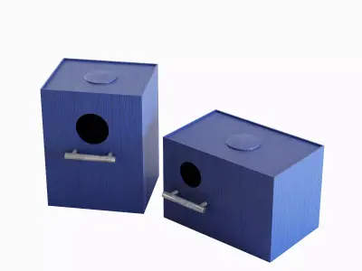 Colored Birdhouse 04 Low-poly 3D model