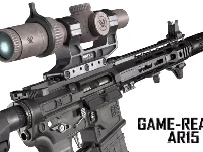 CUSTOM AR-15 RIFLE Low-poly 3D model